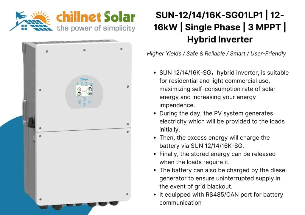 Deye 16Kw Single Phase Hybrid Inverter